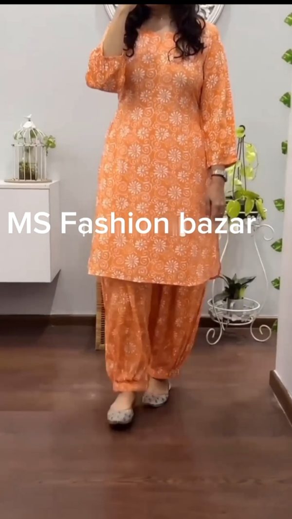টু পিস আফগানি ডিজাইন-মিষ্টি কালার