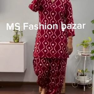 টু পিস আফগানি ডিজাইন-রেড কালার