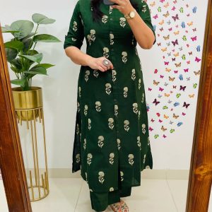 টু পিস শর্ট হাতা ডিজাইন-গ্রীন কালার